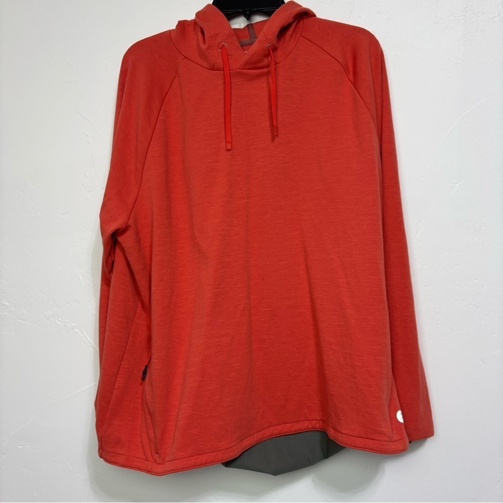 LL Bean Men's Orange Slightly Fitted Hooded Sweatshirt Cotton Blend XL 513200